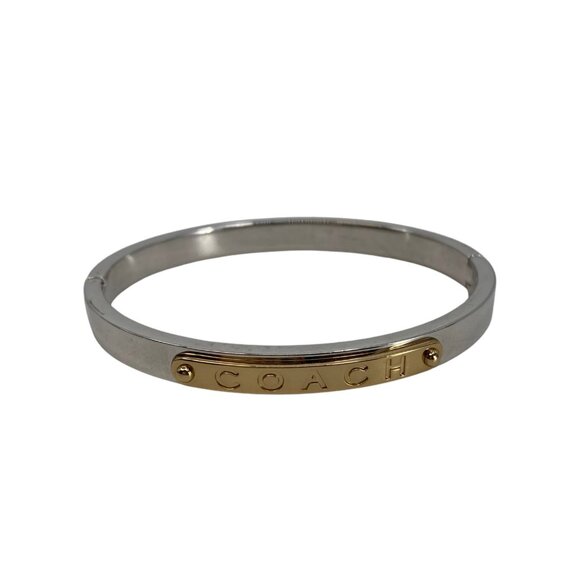 Coach Classic Silver & Gold Cuff Bracelet | One Size Fits All - Picture 1 of 4